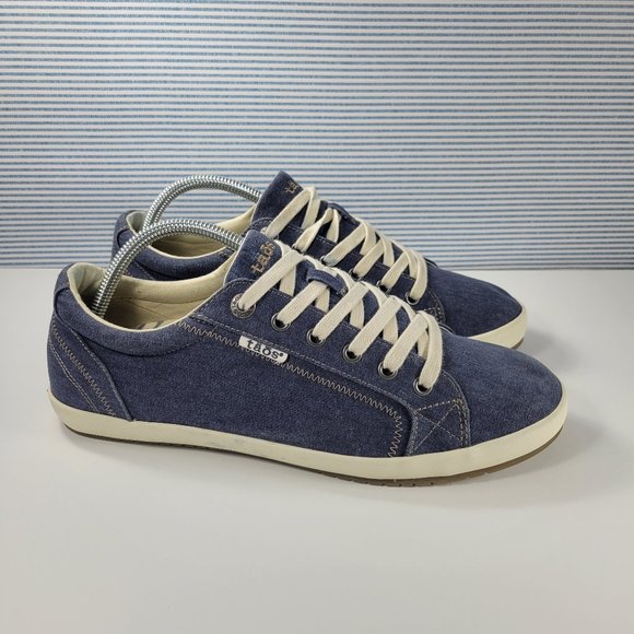 Taos Star Blue Wash Canvas Sneakers Women's Size 11 - Picture 1 of 11